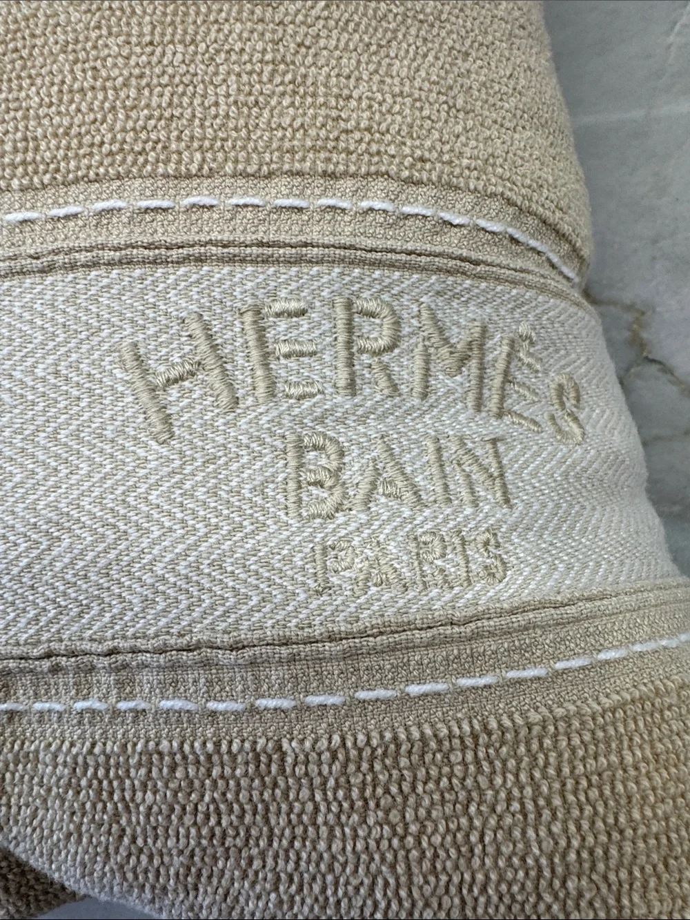 NWT Hermes Yachting Uni Beach Pillow Beige